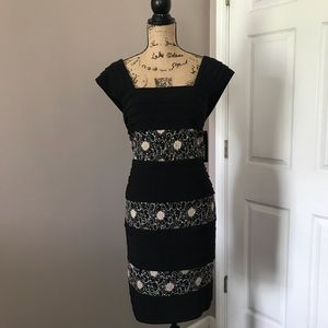 R&M Richards NWT layered Black Cocktail Dress